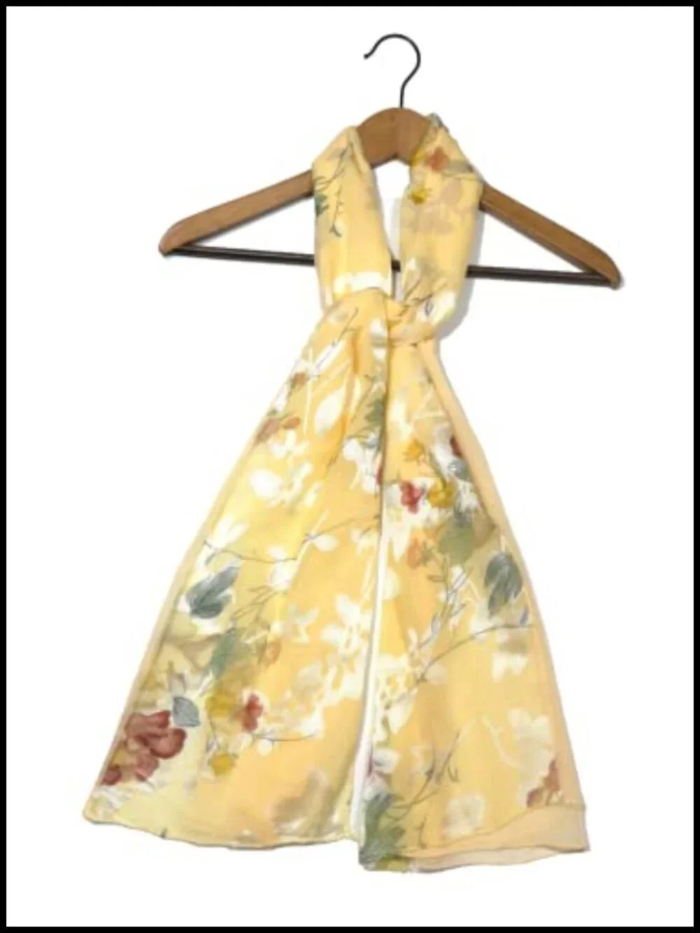 Silk Feel Floral Oblong Scarf Evening Shawl Wrap Pashmina